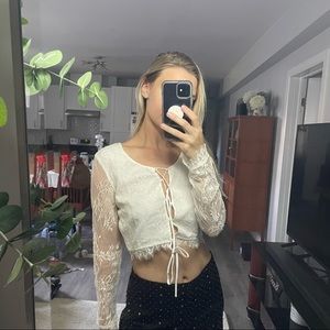 Lovers + Friends White Lace Top - Bridal